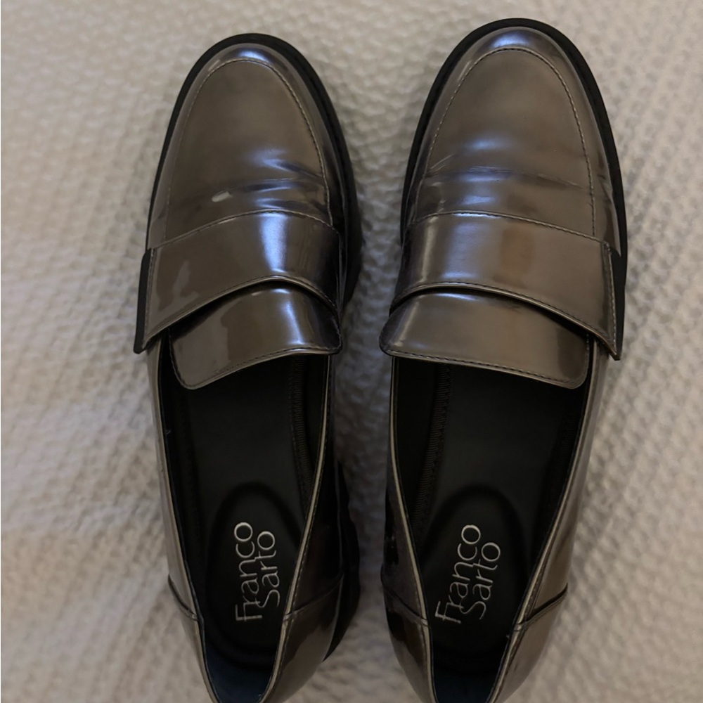 Franco Sarto Women’s Shiny Pewter Loafers